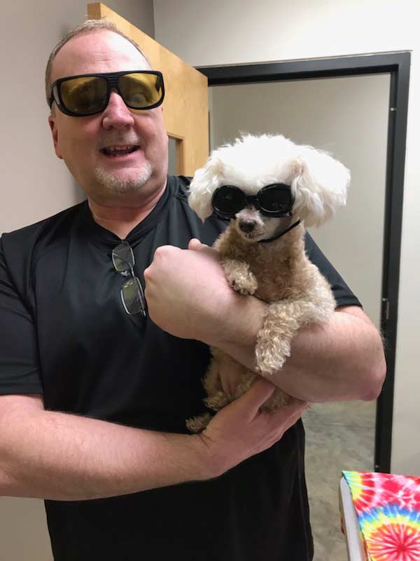 Our staff treating a furry patient
